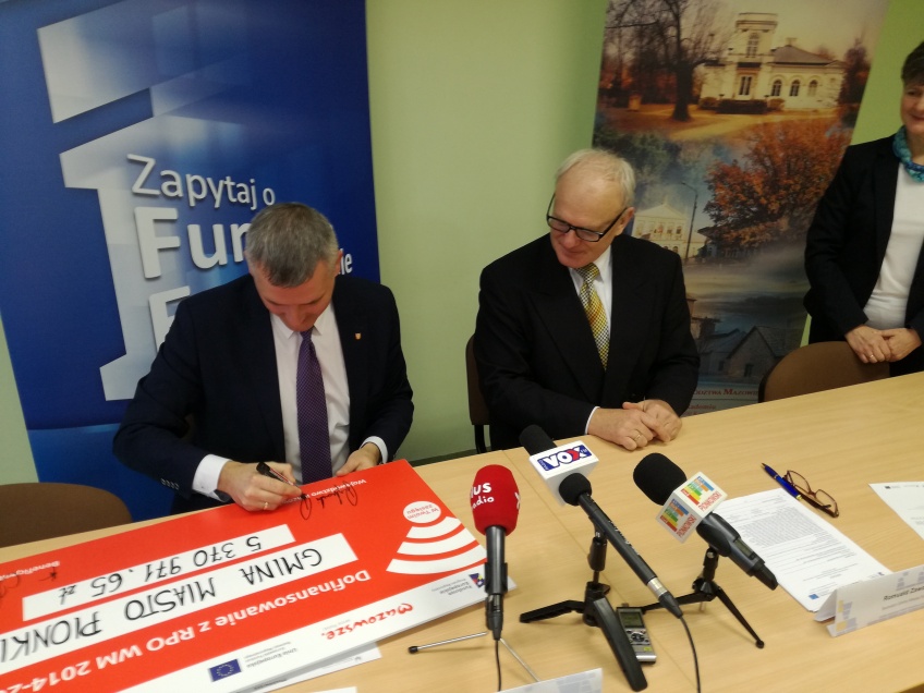 Podpisanie umowy o unijne dofinansowanie z Regionalnego Programu Operacyjnego Województwa Mazowieckiego 2014-2020