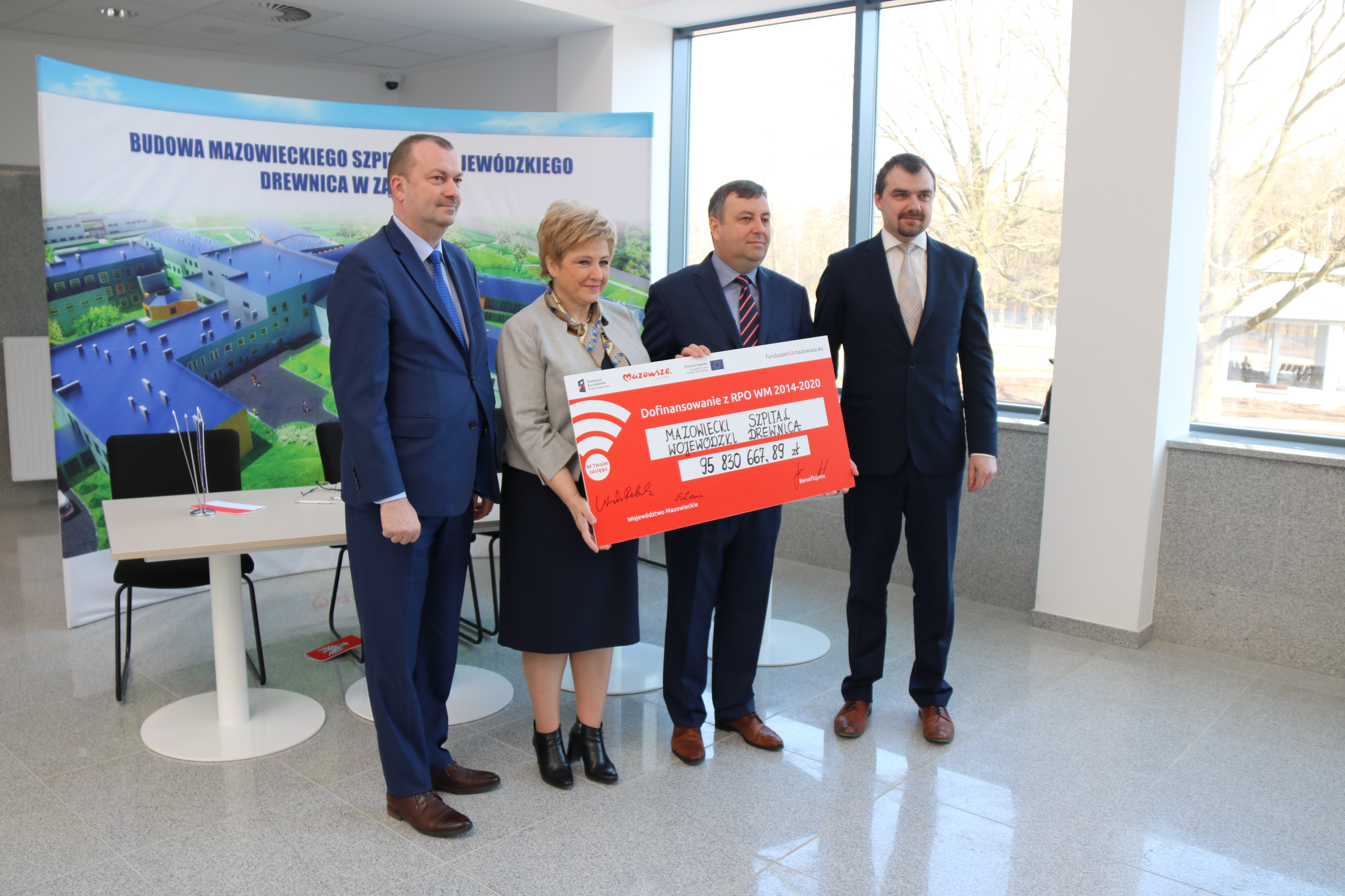 Uroczyste podpisanie umowy na dofinansowanie Mazowieckiego Szpitala Wojewódzkiego Drewnica