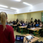 Zanim zespół przystąpi do badań słuchu, musi do nich przekonać rodziców. Spotkanie w Piasecznie (luty 2018 r.)