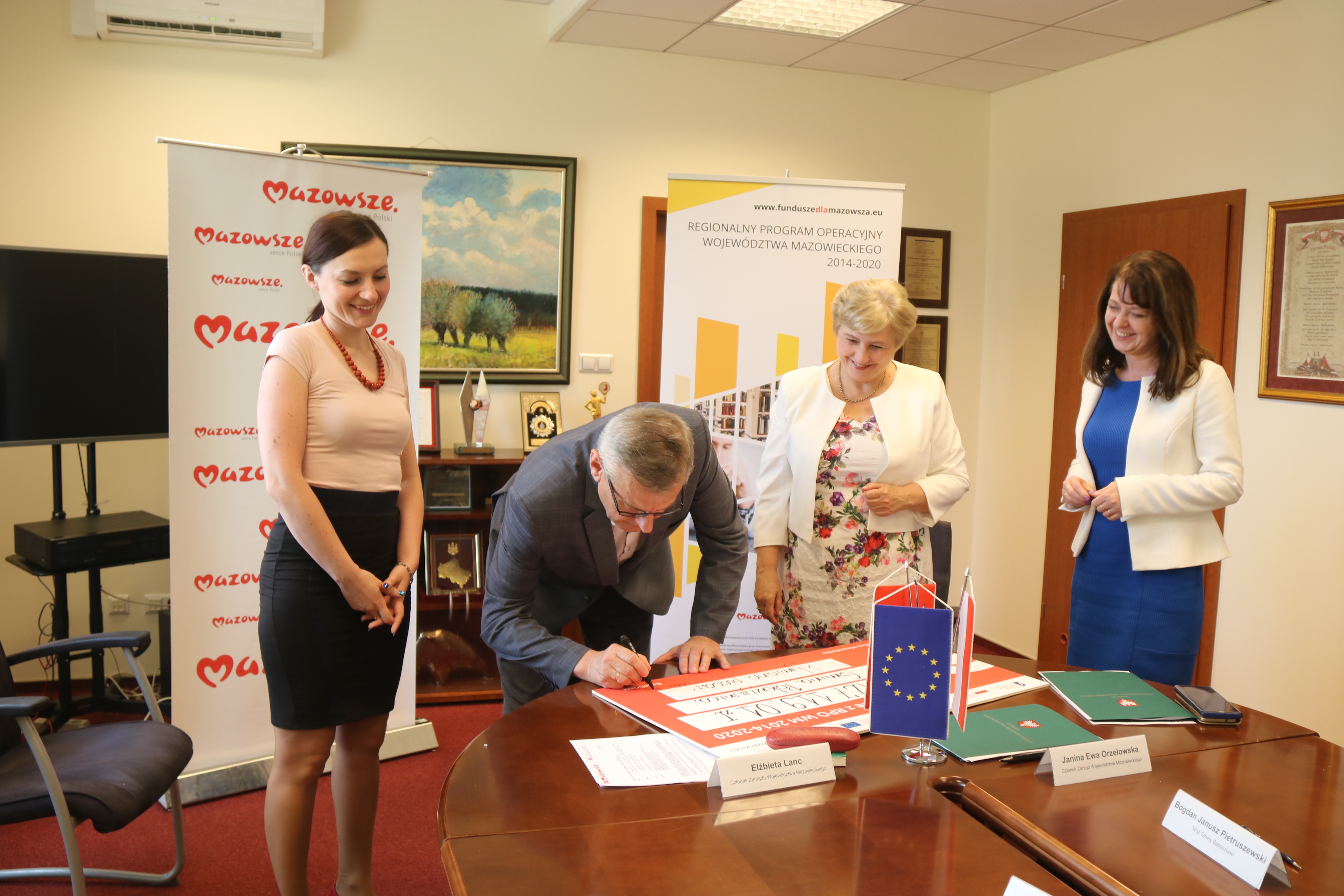 Uroczyste podpisanie umów z gminą Pokrzywnica i Baboszewo.