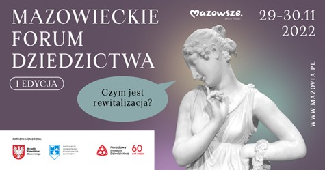 Benner z napisem Mazowieckie Forum Dziedzictwa
