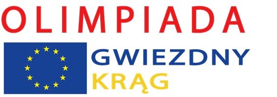 Hasło – Olimpiada Gwiezdny Krąg, w lewym dolnym rogu flaga Unii Europejskiej